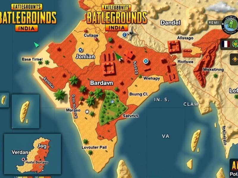 Concept art of new Indian map in PUBG Mobile Lite India