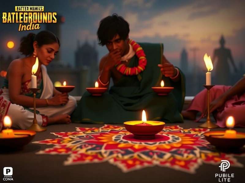 PUBG Mobile Lite India Diwali event with rangoli and diyas